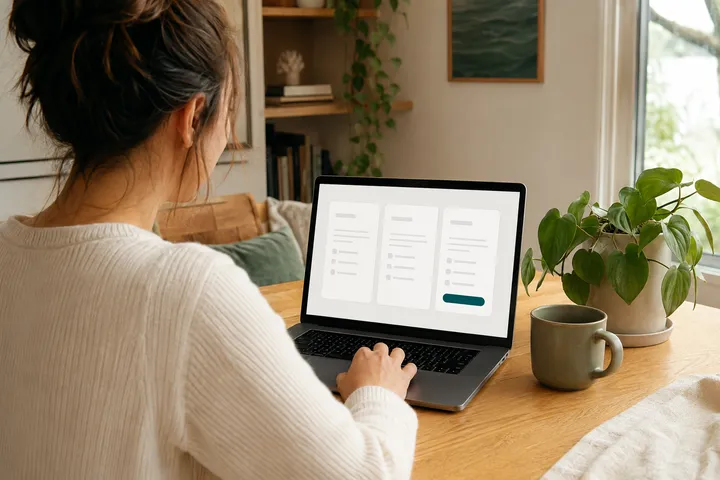 Choosing a virtual server on a laptop
