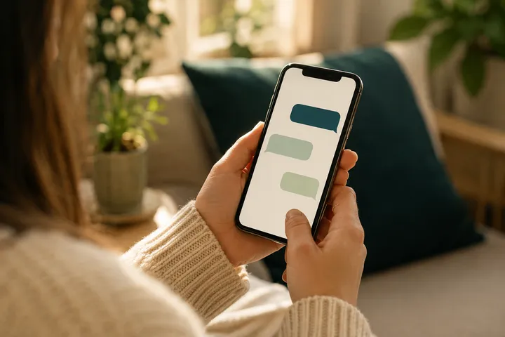 Messaging an AI assistant on a phone